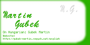 martin gubek business card